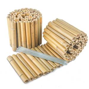 lot 3220 image: HTWNK Bamboo 2 Pack Short Fence Outdoor Landscape Edging Flexible Decorative Border 7.8ftft H x 47ftft L