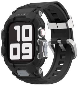 lot 4056 image: ULTIMAL Sport Case Band Compatible with Apple Watch SE 321 and Series 11 10 9 8 7 6 5 4 42mm 41mm 40mm, Full Protective Shockproof and Scratch Resistant Rugged Bumper for Women Men(Black)