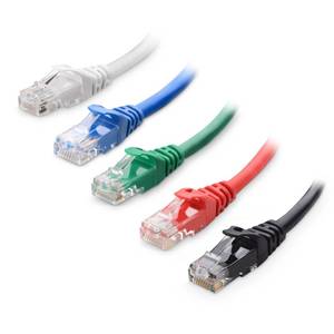 lot 4064 image: Cable Matters 10Gbps 5-Color Combo Snagless Short Cat 6 Ethernet Cable - 1ft, Cat 6 Cable, Cat6 Cord, Ethernet Cord, Multicolored (Black, Blue, White, Green, Red)