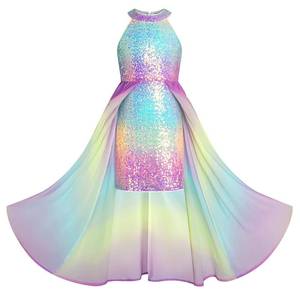 lot 4067 image: GRACE KARIN Girls Sparkly Dress Rainbow Kids Sequin Formal Fancy Party Prom Pageant Birthday Graduation Dresses Size 6