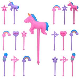 lot 4074 image: GET FRESH Unicorn Bento Food Picks for Kids 24 pc Set Cute Decorative Plastic Animal Toothpicks for Toddlers Lunch Decoration Reusable Bento Box Set
