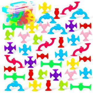 lot 4080 image: Imdroi Suction Cup Toys, Silicone Sensory Toys, Stress Relief Autism Toy for Kids, Travel Fruit Toy for Airplane with Storage, Fine Motor Skills