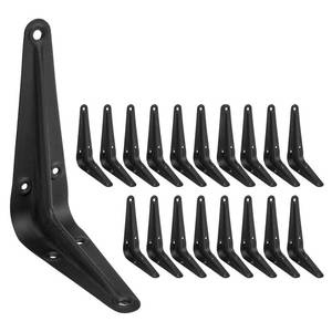 lot 4086 image: Jorohiker 20 Pack 4 x 3 Inch Heavy Duty Black Metal Floating Shelves Brackets, L Bracket Corner Brace Support, Wall Mount, 60 lbs Capacity Each