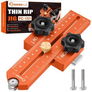 lot 4096 image: Thin Rip Jig Table Saw Jig Guide, Thin Rip Jig for Repetitive Narrow Thin Strip Cutting, Fits for 38in x 34in T Slot, Woodworking Tool Fast Thin Ripping Guide for Table Saw Band Saw Router