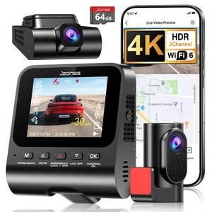 lot 4097 image: 4K Dash Cam Front and Rear, Dash Camera for Cars 2 Channel 5.8GHz WiFi6 HDR Night Vision Dash Cam Built-in GPS, G-Sensor, Loop Recording, 170°Wide Angle, 24H Parking Mode