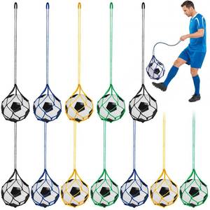 lot 4100 image: Windyun 12 Pcs Soccer Kick Trainer, Adjustable Return Throwing Trainer Bungee Net Fits Ball Size 3, 4, 5, Hands-Free Soccer Ball Training Net for Youth Solo Kicking Practice Equipment(Multicolor)