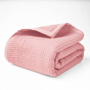 lot 4101 image: Salt Earth GOTS Certified 100% Organic Cotton Throw Blanket, 60inx80in Waffle Blankets and Throws for Bed, Throw Blanket for Couch, Cozy Christmas Blankets and Throws for Christmas Gifts (Misty Rose)