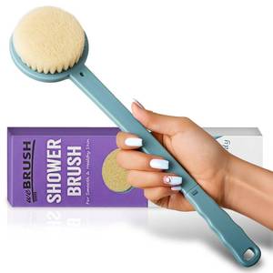 lot 4116 image: Bath Body Brush for Women and Men, Back Scrubber Shower Brush Exfoliating Back, Body and Feet Scrubbing Soft Nylon Bristles, 15inch Long Handle