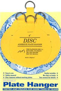 lot 4121 image: Invisible English Disc Adhesive Large Plate Hanger Set (4-4 Inch Hangers)