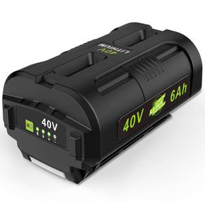 lot 4124 image: OP4060 40V 6.0Ah Lithium Battery Replacement for All Ryobi 40-Volt Power Tools OP4015 OP4026 OP40201 OP40261 OP4030 OP4040 OP40401 OP4050 OP40501 OP4050A OP40601 OP4060A RY40200 RY40403 RY40204