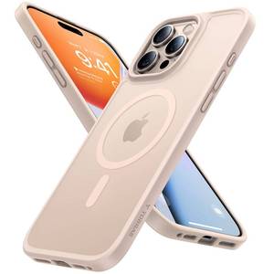 lot 4144 image: TORRAS Magnetic Shockproof for iPhone 16 Pro Max Case, 4X Military-Grade Protection Compatible with MagSafe Translucent Desert Titanium White