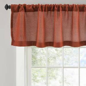 lot 4152 image: DriftAway Linen Textured Curtain Valances for Windows Light Filtering 3 Inch Rod Pocket Farmhouse Country Rustic Kitchen Valances for Bedroom Living Room Bathroom 14 inch Length Red
