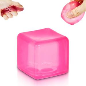 lot 4153 image: Ice Cube Stress Ball, Medium Cube 5cm(1.98in) Fidget Toys, Pink Ice Cube Squishy Cube for Anxiety Relief Stress Reliever, Stress Relief Toys for Adults Kids Children Teens