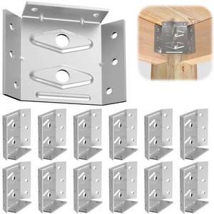 lot 4158 image: Fixirons Surface Mount Corner Brackets Mount Table Apron Corner Brackets for Desk Legs Coffee Dining Table Bench Legs MountCorner Braces Bracket with Accessories (12 PCS)