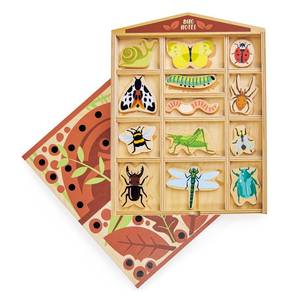 lot 4167 image: Tender Leaf Toys - The Bug Hotel - 13 Wood Garden Bugs with Shelving Unit and Front Panel - Made for Little Hands - Open-Ended Nature Play - Science Learning Toy for Boys and Girls - Age 3