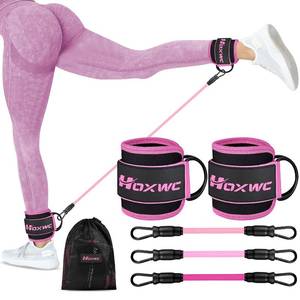 lot 6012 image: HOXWC Ankle Resistance Bands with Cuffs, Ankle Bands for Working Out, Ankle Resistance Band for Leg, Booty Workout Equipment for Kickbacks Hip Fitness Training, Exercise Bands for Butt Lift Women