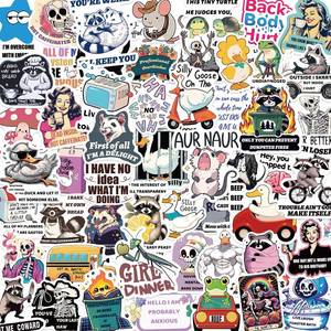 lot 6018 image: 150Pcs Funny Stickers for Adults, Waterproof Holographic Vinyl Sarcastic Meme Water Bottle Sticker for Laptop, Kindle, Phone, Scrapbooking Decals