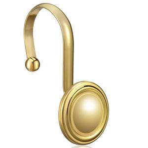 lot 6030 image: CHICTIE Gold Shower Curtain Hooks Rings, Decorative Shower Hook for Shower Curtain, Rustproof Modern Shower Rings Hangers for Bathroom Curtains Rods, Set of 12