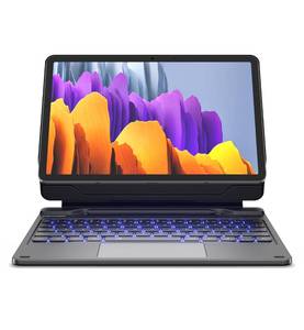 lot 6447 image: Dexnor for Samsung Galaxy Tab S8S7 Case with Keyboard Magnetic Floating Cantilever Stand with Multi-Touch Trackpad S Pen Holder Backlit Keyboard Case for Galaxy Tab S8S7 11 Inches - Black