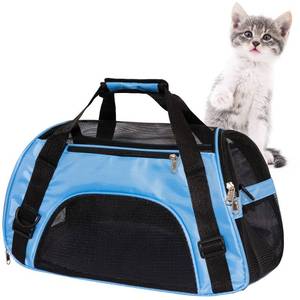 lot 6451 image: MuchL Pet Carrier Soft-Sided Carriers for Cat Carriers Dog Carrier for Small Medium Cats Dogs Puppies Pet Carrier Airline Approved Cat Dog Pet Travel Carrier (Small, Blue)