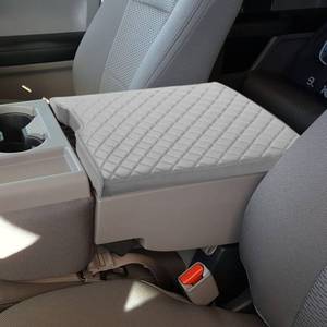 lot 6453 image: Zxiaochun Center Console Cover for Ford F150 2015-2026 and F250 F350 F450 2017-2026 Leather Arm Rest Box Lid Middle Console Armrest Protective Cover Accessories(402040 Jump Seat Console Only)(Gray)