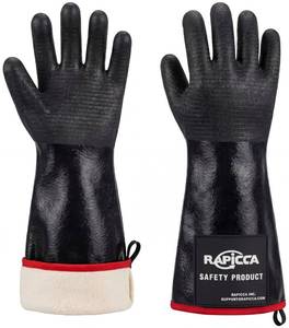 lot 6471 image: RAPICCA 932°F Heat Resistant BBQ Grill Gloves Oil Resistant Waterproof for Smoking Grilling Cooking Barbecue Deep Frying Turkey Rotisserie Handling Hot Greasy Meat  Great Stocking Stuffers for Men