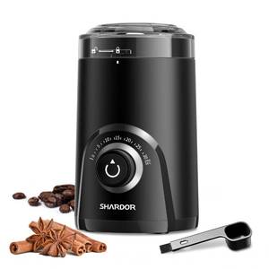 lot 6490 image: SHARDOR Electric Coffee Grinder, 70g Large Capacity Spice Grinder with Visual Timing Knob for Precise Grind, Quiet Coffee Bean Grinder for Espresso, French Press, Herbs and Grains, Black