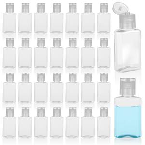 lot 9079 image: 100 Pcs 1oz Travel Bottles - Hand Sanitizer Bottle Mini Clear Bottles with Flip Caps, Portable Empty Refillable Containers for Shower Gel, Face Creams, Body Lotions