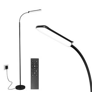 lot 9080 image: FRIDEKO HOME LED Floor Lamp with Remote, Dimmable Bright Reading Lamp for Crafts, Painting, Office and Bedroom, Adjustable Gooseneck Standing Light, 4 Color Temperatures, 1800LM, Touch Control, Black