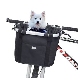 lot 10050 image: RAYMACE Bicycle Basket Dog Bike Handlebar Basket Front,Folding Detachable Quick Release Easy Install,Cycling Picnic Bag