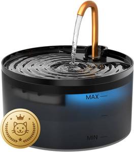 lot 10054 image: Cat Water Fountain, 71oz2.1L Cat Fountain for Drinking with Copper Faucet, MISFANS-Designed Pump and Filter, Plastic Automatic Pet Water Fountain Bowl and Dispenser with 3-Pack Replaceable Filters