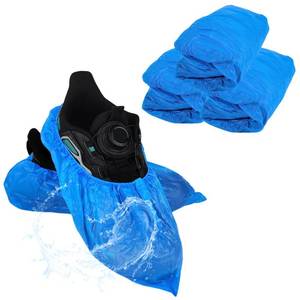 lot 10068 image: 30 Pcs (15 Pairs) Shoe Covers Disposable, Large Blue Thickening Waterproof Shoe Covers CPE Shoe Covers Disposable Shoe Covers for Indoors, Fits Up to US Menfts 11 and US Womenfts 13