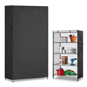 lot 10087 image: Dalema Folding Storage Rack Cover,Outdoor 600D Heavy Duty 32.5ftftW x 16.5ftftD x 63ftftH Dustproof Waterproof Shelf Cover for R5 Foldable Metal Shelving Unit,Storage Shelf Covers with Zipper