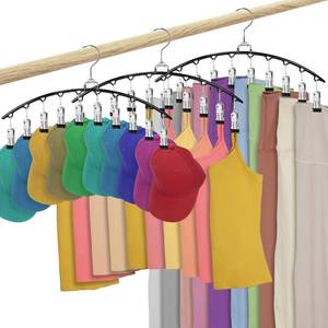 lot 10111 image: 3 Pack Legging Organizer for Closet,Metal Yoga Pants Hanger with 10 Clips Hold 30 Leggings,Jeans,Hats,Bras,Shorts,Socks,Space Saving Hanging Closet Organizers and Storage,Black