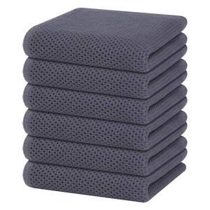 lot 10120 image: Homaxy 100 percent Cotton Waffle Weave Kitchen Dish Towels, Ultra Soft Absorbent Quick Drying Cleaning Towel, 13 x 28 Inches, 6-Pack, Dark Grey