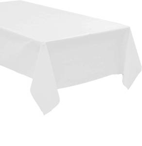 lot 10141 image: QQOUTLET Pack of 4 Disposable Plastic TableclothsTable Covers, 54 x 108 inches Rectangle Table Cover Waterproof and Disposable � Ideal for Birthday Parties, Weddings, Picnics, and Events (White)