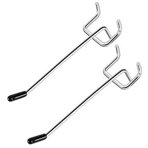 lot 10142 image: CAEYPOAR Pegboard Hooks, 25 Pack 4 inch Peg Board Hooks for Hanging, Fit 18in Metal Pegboards, Peg Board Hooks for Garage, Shop, Office, Crafts Organisation, Kitchen (Silver)