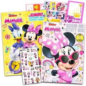 lot 10155 image: Disney Minnie Mouse Coloring Book Set with Stickers - Bundle with 2 Deluxe Coloring Books and Minnie Stickers