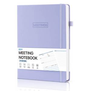 lot 10171 image: WEMATE Meeting Notebook for Work, Work Planner Notebook With Action Items, B5 Size Project Planner, Easily Take Meeting Notes and Keep Agendas on Track, Calender, Index Page, Inner Pocket, 710 Inch, Purple