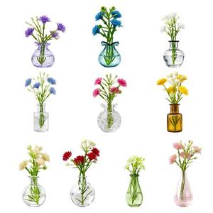 lot 10173 image: Mini Vase Magnets for Fridge, 10pack Cute Tiny Magnetic Glass Vases Refrigerator Accessories, Real Flowers Pot Magnet, Funny Aesthetic Plant Pot Locker Office Kitchen Decoration, Small Magnet Bud