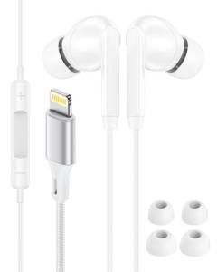 lot 10189 image: Lightning Headphones for iPhone 141312 Pro Max, Wired Earbuds Lightning Connector Apple MFi Certified with Microphone and Volume Control, HiFi Stereo Earphones Wired Compatible with iPhone 11 XR SE 8