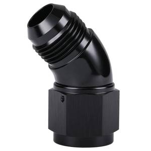 lot 10190 image: Podavelle 45 Degree 10AN Male to 10AN Female Swivel Full Flow Fitting Adapter Coupler Aluminum Black
