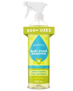 lot 10193 image: Puracy Stain Remover for Baby Clothes and Cloth Diapers, Newborn Baby Essentials Must Haves, Enzyme-Based Laundry Spray, Natural Spot and Odor Cleaner, 16 Oz