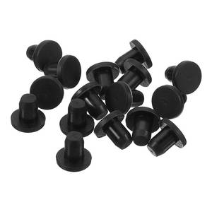 lot 10195 image: uxcell 32 Pieces Black Rubber Stopper, 5.3mm Plug Holes for 5mm0.2in Hole
