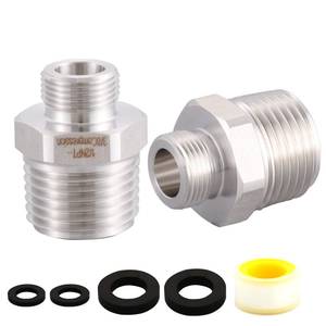 lot 10196 image: 304 RV Faucet AdapterLead-Free, 12 to 38 reducer faucet adapter - Stainless Steel 38 Compression Fittings, Water Supply Fitting for RV Kitchen Piping, (Set of 2)