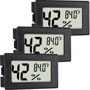 lot 10220 image: Indoor Hygrometer Thermometers 3 Pack Humidity Meters Gauge Mini Digital Thermometer Hygrometer with Fahrenheit () for Humidors, Refrigerator, Greenhouse, Garden, Cellar, Closet