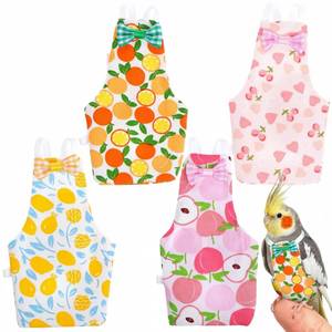 lot 10226 image: HJZHII 4 Pcs Bird Diaper, Parrot Diapers with Waterproof Inner Reusable Flight Suit Cute Soft Bird Diaper Clothes for Parakeets Cockatiel Canary Monk Parakeet (L)