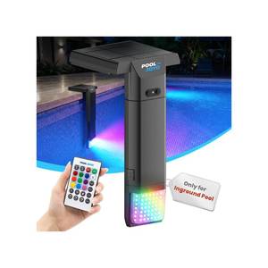 lot 11474 image: Solar Pool Lights Only for Inground Pools with Remote, 56 LEDs Brighter 3-Sided 180° Underwater Glow, 10 Colors 4 Modes, 3 Brightness Levels, IP68 Waterproof1 Pack (Heavy Use)