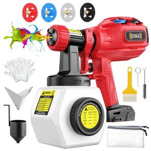 lot 11480 image: DIYtoolifz Cordless Paint Sprayer Compatible with Milwaukee 18V Battery, 1200ML Electric Spray Paint Gun with 4 Nozzles and 3 Patterns, Quick Side Fill, Easy to Clean for House Painting(Tool Only) (Heavy Use)