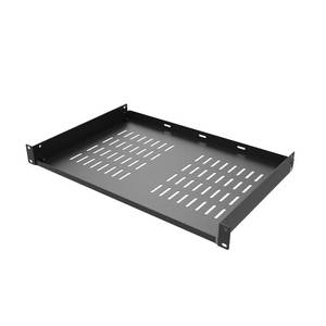lot 11491 image: QiaoYoubang 1U Disassembled Universal Server Rack Shelf Steel, 12in Deep Vented Cantilever Rack Tray for 19in Network Equipment Shelf Mounting, Black (12 inch)